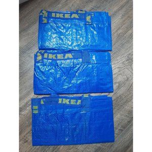 3 New IKEA Blue BAG IKEA LARGE Bag REUSABLE LAUNDRY TOTE STORAGE FRAKTA 19 Gal